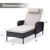 Buenhomino Outdoor Chaise Lounge Chairs Set, Set of 2 Wicker Patio Reclining Chairs with Adjustable Backrest and Cushion, Rattan Lounger for Pool - 3 of 4