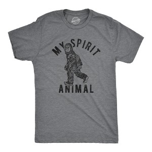 Mens My Spirit Animal: Bigfoot T Shirt Funny Sasquatch Sarcastic Graphic Novelty Tee - Crazy Dog Men's T Shirt - 1 of 4