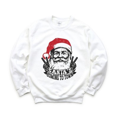 Simply Sage Market Women's Graphic Sweatshirt  Santa's Coming To Town Peace