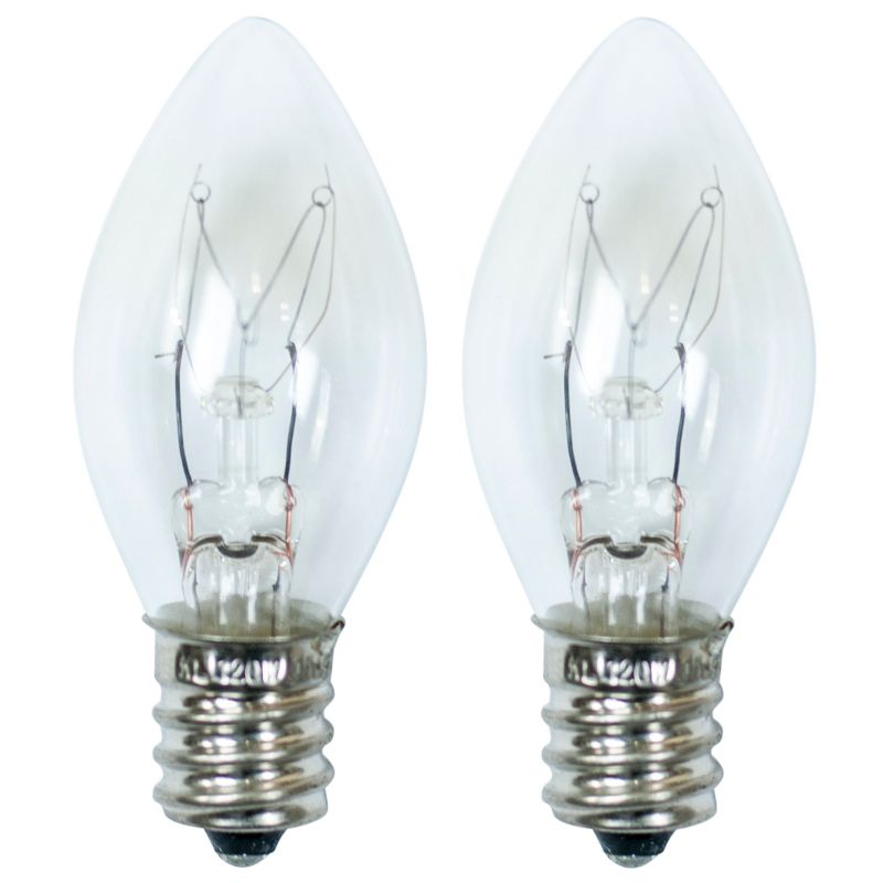 15-Watt 2pk C7 Incandescent Light Bulbs for Wax Warmers Clear - ADOR, 1 of 2