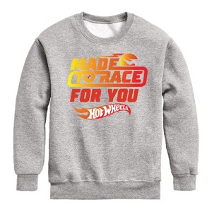 Boys' - Hot Wheels - Made to Race Graphic Long Sleeve Fleece Sweatshirt - 1 of 4