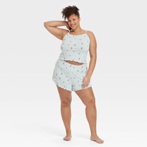 Women's Pointelle Tank Top & Shorts Pajama Set - Colsie™ - 1 of 3