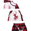 cheibear Christmas Deer Long Sleeve Tee and Plaid Pants Loungewear Family Pajama Sets - 4 of 4