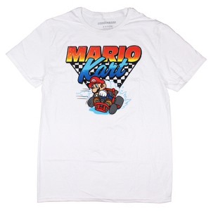 Nintendo Super Mario Men's Mario Kart Team Driver Checkered Flag T-Shirt Adult - 1 of 3