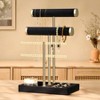 3 Tier Bracelet Holder, Detachable T Bar Black Velvet Jewelry Organizer - 2 of 4