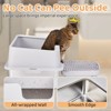Phiestina Stainless Steel Cat Litter Box with Lid, Extra Large Pan with High Sides, Pedal Filter & Scoop, Gray - 3 of 4
