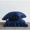 Storied Home Woven Cotton Slub Pillow with Tassels - 3 of 4