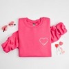 Simply Sage Market Women's Graphic Sweatshirt Embroidered Love Cursive Heart - White - 3 of 4