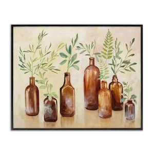Stupell Industries Ferns and Plants Glass Jars Framed Giclee Art - 1 of 4