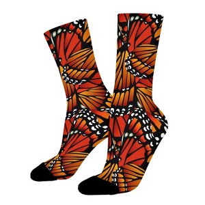 Butterfly Pattern Women Printed Crew Socks Funny Funky Socks Soft Polyester Novelty Gifts for Artists Men - 1 of 1