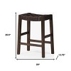 HomeRoots 26" Brown Faux Leather and Solid Wood Backless Counter Height Bar Chair - 3 of 4