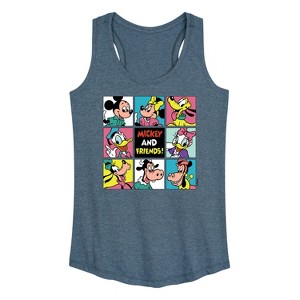 Women's - Disney - Mickey and Friends Grid Graphic Racerback Tank - 1 of 4