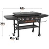 Blackstone 36" Omnivore Propane Griddle Combo, 4 Burners, Outdoor BBQ Grill Stove, Powder Coated Steel, 768 Sq. In. Cooking Top, Black - 2 of 4