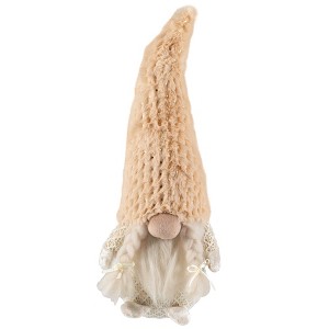 Northlight Girl Gnome in Faux Fur Hat Christmas Figure - 12" - Beige - 1 of 4