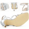 BLISSFUL STEP Women's Square Toe Stiletto Heel Bow Heeled Sandals - 3 of 3