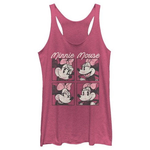 Women's Mickey & Friends Retro Minnie And Mickey Mouse Racerback Tank Top :  Target