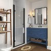 ONWITH 30 in. to 32 in. W x 72 in. H Pivot Hinged Swing Frameless Shower Door in Black with Clear Glass - 3 of 4