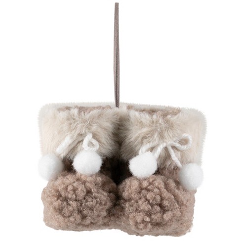 Northlight High Pile Fleece Winter Booties Christmas Ornament - 4" - image 1 of 4