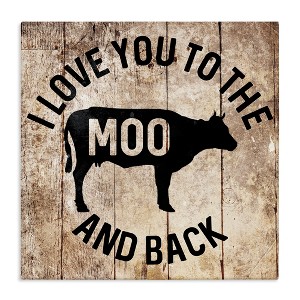 Stupell Industries Moo & Back Funny Cow Canvas Art, 30" x 30" - 1 of 4