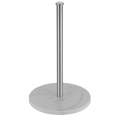 Paper Towel Holder Countertop Standing with Natural Marble Base Spring Arm for Kitchen,Bathroom