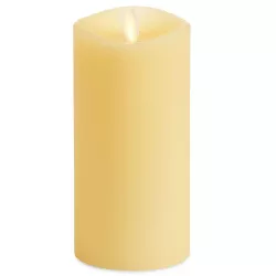 Luminara - Ivory Flameless Candle Pillar - Melted Top Unscented - 3.0" x 6.5"