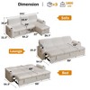 Vipbear 101" Sectional Sleeper Sofa Bed with Pull Out Bed, Reclining Backrest/Reversible Storage Chaise/USB Ports/Cup Holders, Plush Corduroy - 2 of 4