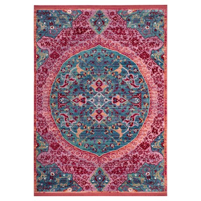 8'x10' Turquoise/Fuchsia Medallion Loomed Area Rug - Safavieh