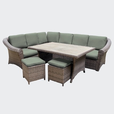 Walton 7pc Sectional Set with Sunbrella - Sage - Leisure Made