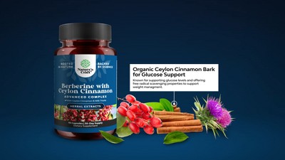 Airboy Organic Berberine With Ceylon Cinnamon - 1450mg, 120 Capsules - Heart Health