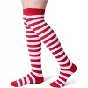 Joyfy 3 Pairs Christmas Long Striped Knee High Socks Xmas Socks Stockings for Christmas Women Girls Costume - 4 of 4