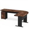 MAYEERTY Desk L Shaped 83 Industrial Corner Executive with Mobile File Cabinet - 4 of 4