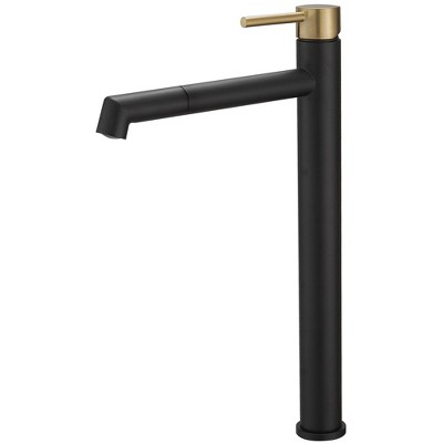 BWE Single Hole Single Handle Bathroom Vessel Sink Faucet With Supply Hose