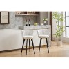 Off-white 26" Bar Height Bar Stool, Set of 2, 360° Swivel Upholstered Bar Stool - 3 of 4