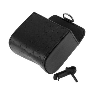 Unique Bargains Car Trash Can Hanging Car Air Vent Faux Leather Trash Bin 1 Pc - 1 of 4