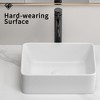 ChicFurnit Bathroom Sinks Rectangle Countertop Bathroom Sink Porcelain Ceramic Thin Edge Basin Vessel Sink for Bathrooms, White, 16"*12"*5" - 2 of 4