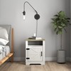 APRILSOUL 24.02"Farmhouse Nightstand , Beside Table with Barn Door, Modern End Side Table with Storage, Office - 2 of 4