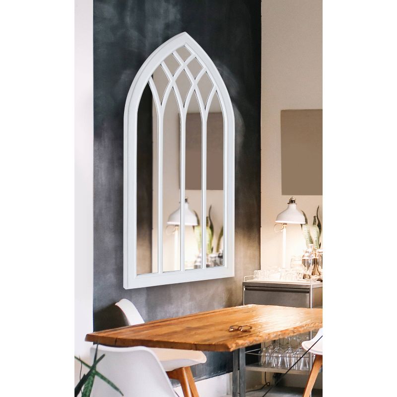 24&#34; x 48&#34; Winn Wood Framed Arch Decorative Wall Mirror White - Kate &#38; Laurel All Things Decor, 6 of 7