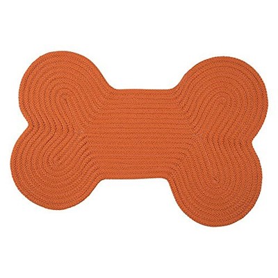 Colonial Mills Dog Bone Solid Scatter Rug, 18 by 30-Inch, Orange