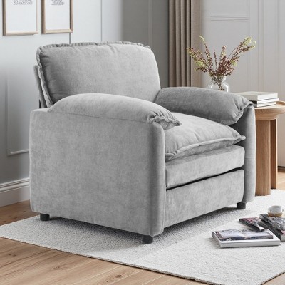38" Chenille Oversized Lounge Armchair with Thick Cushions