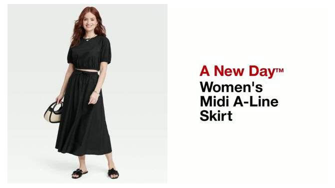 Women's Midi A-Line Skirt - A New Day™, 2 of 11, play video