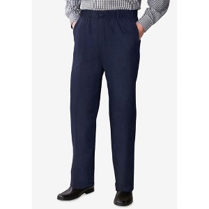 KingSize Men's Big & Tall Relaxed Fit Wrinkle-Free Full Elastic Plain Front Pants - 1 of 2