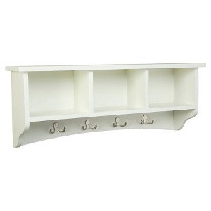 Coat Hooks with Storage Cubbies Ivory - Alaterre Furniture