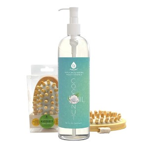 Pursonic Nourishing Beauty Bundle: Fractionated Coconut Oil (16 Oz) & Boar Bristle Bath Brush - 1 of 3