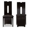 Set of 2 Alani Faux Leather Dining Chairs: Baxton Studio, Wenge Wood Finish, Cut-Out Back - 2 of 4