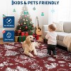 GustoWave Washable Christmas Floor Area Rug, Low Pile Christmas Printed Carpet, Red - 3 of 4