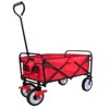 VisioGear Portable Folding Beach Wagons with Wheels, Portable Carts with Handle, Red, 40.55"*21.26"*46.46" - 4 of 4