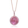 Guili Cubic Zirconia Sterling Silver Rose Plated Round Pink Pendant, A Perfect and Elegant Addition to Your Collection for Any Look - 4 of 4