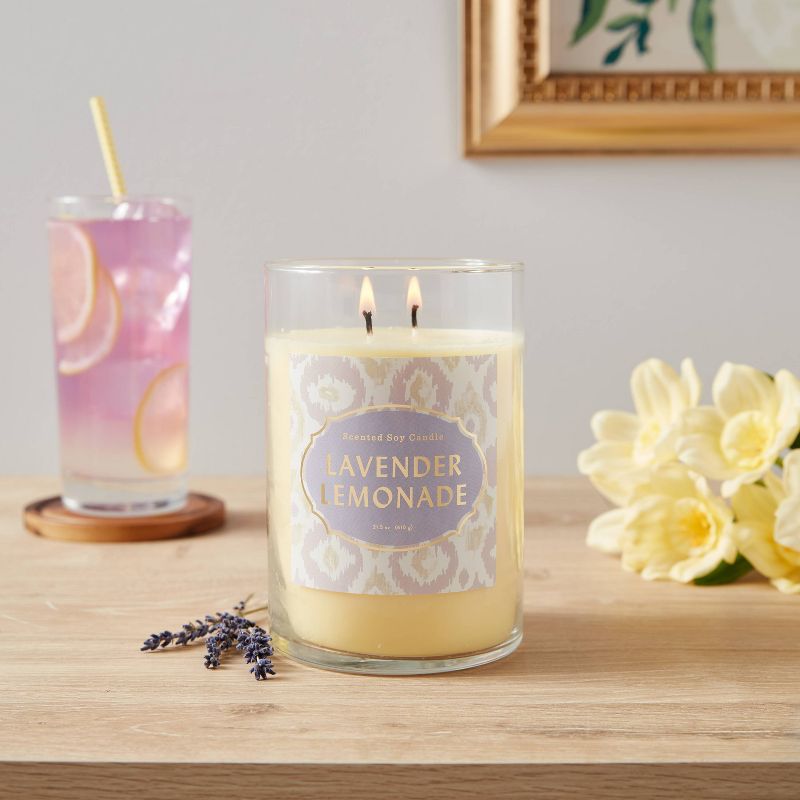Clear Glass Lavender Lemonade Lidded Jar Candle Pale Yellow - Opalhouse™, 2 of 10