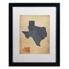 Trademark Fine Art -Michael Tompsett 'Texas Map Denim Jeans Style' Matted Framed Art - 2 of 4