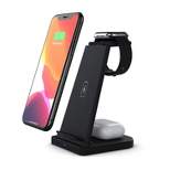 Link 3-in-1 Fast Wireless Charging Stand for iPhones, Apple Watch & Airpods Work with iPhone 8s - iPhone 13 Black